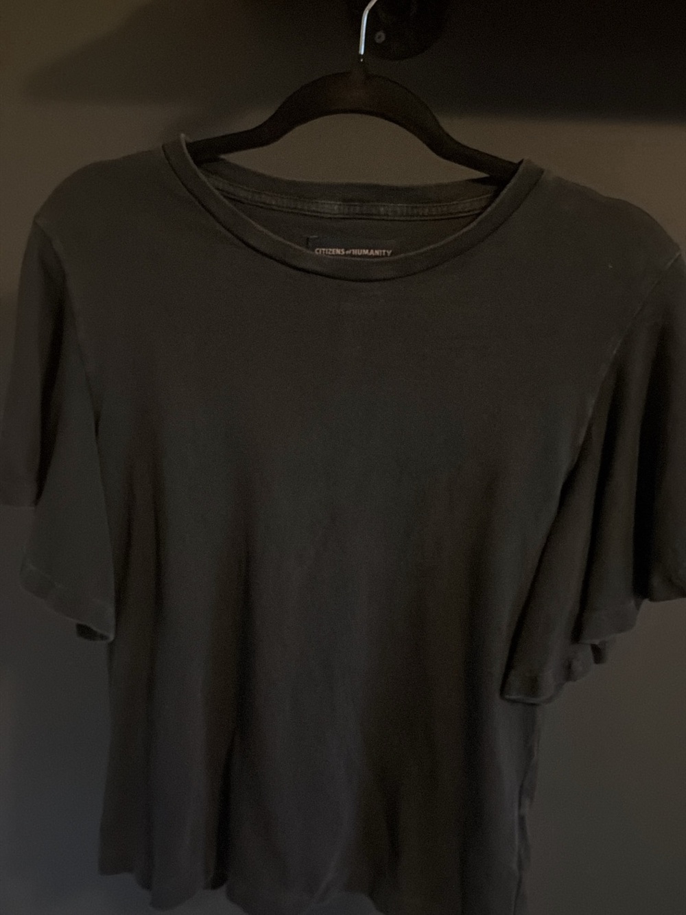 Citizens Of Humanity Black Short Sleeve Crew Tee